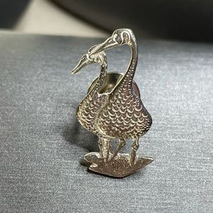 Kirk Stieff Geese Signed Moss & Dated 1987 Pewter Men’s Tie Tac.